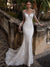 Bjlxn New Arrival Illusion O Neck Full Sleeves Detachable Skirt Mermaid Wedding Dresses Appliqued Crystal Lace Bridal Gowns