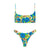 Sexy Bandeau Push Up Bikini Set Spaghetti Strap Two Piece Swimsuit Ruched Bikinis Women Swimwear Floral Bathing Suit Beach Wear