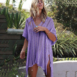 Bjlxn New Knitted Beach Cover Up Women Bikini Swimsuit Cover Up Hollow Out Beach Dress Tassel Tunics Bathing Suits Cover-Ups Beachwear