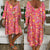 Bjlxn Helisopus Summer Plus Size Women Boho Floral Print Dress Casual Loose Deep V Neck Holiday Beach Shirt Dress Vestido