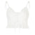 HEYounGIRL Frill Lace Sexy Crop Tops Tees Women Front Tie Sleeveless Cami Top Summer White V Neck Spaghetti Strap Top Party Club