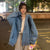 12345-Lillte bear Cartoon Vintage Spring and summer Sweatshirt Women Korean Zip Up Hoodie Women Fashion Clothe Hoodies - Bjlxn