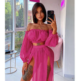 New Cover Up Skirt Swimsuit Chiffon Split Beach Skirt Swimwear Women Bandage Print Beachwear Summer