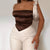 Bjlxn Strapless Scarf Crop Tops for Women Fashion Sleeveless Backless Club Party Sexy Wrap Mini Tube Top Cropped Solid