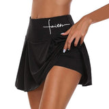 Gym Women Running Shorts Skirt High Waist New Shorts Mesh Double Layer Print Patchwork Fitness Shorts Sports Short Skirt Drop