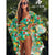 Leaves Print Swimsuit Beach Cover Up Tunics for Beach Long Kaftan Bikini Cover Up Robe De Plage Sarong Beach Swimsuit Cover-Ups