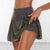 Gym Women Running Shorts Skirt High Waist New Shorts Mesh Double Layer Print Patchwork Fitness Shorts Sports Short Skirt Drop