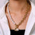 Vintage Carved Coin Thick Chain OT Buckle Necklace Bohemian Punk Metal Coin Collar Choker Necklace Fashion Women Punk Jewelry