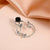 New Vintage Silver Black Rose Earrings Ring Necklace Retro Ear Pendant Popular Engagement for Women Earring Accessories