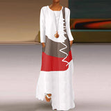 Women Patchwork Sundress Summer Maxi Dress Kaftan Casual Sleeveless Tunic Vestido Female 100% Cotton Robe Plus Size