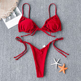 Sexy Micro Bikini Women Swimsuit Bandage Bikini Set Swimwear Female Halter Top Brazilian Bathing Suit Bather Biquini