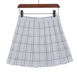 PEONFLY Sweet Women Pleated Skirt Fashion Plaid A-Line Mini High Waist Chic Skirt Kawaii Summer Casual Ladies Plaid Skirt - Bjlxn