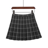 PEONFLY Sweet Women Pleated Skirt Fashion Plaid A-Line Mini High Waist Chic Skirt Kawaii Summer Casual Ladies Plaid Skirt - Bjlxn