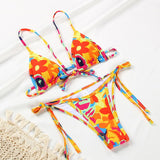 Bjlxn Sexy Bikini String Swimsuit Women Biquini Floral Print Bikini Set Bathing Suit Women Swimwear Bikinis High Cut Beachwear