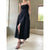New Texture Jacquard Vintage Black Spaghetti Strap Square Collar A-Line Ankle-Length Dresses Women