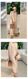 Summer Korean Fashion Casual Knitted Two Piece Set Women Loose Pullover Sweater Tops + Wide Leg Pants Suits Knitwear 2 Piece Set