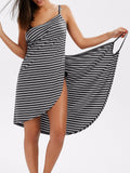 Women Beach Dress Sexy Sling  Wear Dress Sarong Bilini Cover Up Warp Pareo Dresses Backless  Swimwear Femme 5XL Plus Size stripe