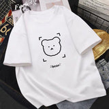 Women T-shirt Round Collar Summer Cartoon New Half Loose Sleeve  Print Casual Simple Wild T-Shirt