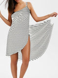 Women Beach Dress Sexy Sling  Wear Dress Sarong Bilini Cover Up Warp Pareo Dresses Backless  Swimwear Femme 5XL Plus Size stripe