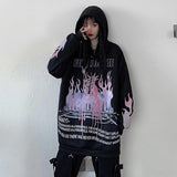 Streetwear Harajuku Funny Printed Tops Autumn Girls White Fashion Japan Kpop Women Casual High Street Special Spring Sweatshirts - Bjlxn