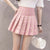 Sexy women short skirt cute female pleated skirt spring and autumn high waist solid color mini skirt summer female skirt