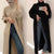 Korean Style Turtleneck Long fall winter Sweater Dress Side split Female Pullover mujer sueteres