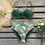 Sexy Bikini Female Swimsuit Women Swimwear Thong Push Up Bikinis Set High Waist Swimming Suits Ruffled Bathing Suit