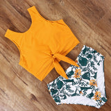 High Waist Bikini Leopard Swimsuit Women Bikini Floral Swimsuit Print High Neck Bikini Push Up Swimwear Snake Bathing Suit