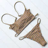 Brand Striped Bikini Swimsuit Swimwear Women Sexy Push Up Women's Swimming Suit Bathing Suit Micro Bikini Set