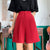red shorts women loose high waist wide leg Solid harajuku plus size Straight summer korean fashion black shorts elastic waist - Bjlxn