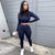 Bjlxn Two Piece Sets Women Solid Autumn Tracksuits High Waist Stretchy Sportswear Hot Crop Tops And Leggings Matching Outfits