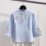 Chinese Style Hooded Stitching Vestido Cheongsam Embroidery Sweatshirt Dress Spring Autumn Women Buckle Thick Harajuku Dresses - Bjlxn