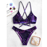 Sunflower Printed Bikini Set Sexy  Swimwear Women Mujer Push Up Padded Biquini Bathers Bandage Bathing Suit Swimsuit Bikini