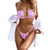 Women High Waist Bikini Sexy Swimsuit Swimwear Female Bandeau Thong Brazilian Biquini Bikini Set Bathing Suit Bather