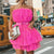 Bjlxn Elegant Mesh Party Dress Women Rose Pink Off Shoulder Bow-knot Dress High Quality Sexy Sleeveless Ball Gown Mini Dress