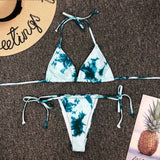 Swimwear Women Tie dye Bikini Set Bathing Suit Beachwear Push Up Swimming Swimwear Sexy Bandage Swimsuit Bikini