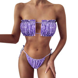 Women High Waist Bikini Sexy Swimsuit Swimwear Female Bandeau Thong Brazilian Biquini Bikini Set Bathing Suit Bather