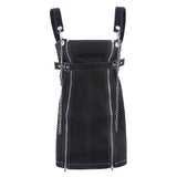 Punk Bodycon Streetwear Autumn Zipper Split Sexy Mini Dresses Metal Chain Belt Party Dress Women Black Gothic dress