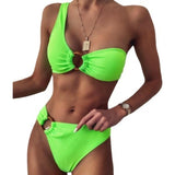 Women Solid Sexy Swimwear Push Up Bikini Set Female Summer Bathing Beachwear Swimsuit Lady Two-piece Beach Swim Suit