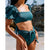 Sexy Bikini Solid Color Tankini Sport Bandeau Swimsuit Short Sleeve Summer High Waist Cut Backless Bathing Suit Beachwear