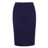 Sexy Multi Color Suede Midi Pencil Skirt Women Fashion Elastic High Waist Office Lady Bodycon Skirts Saias