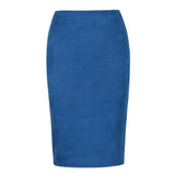 Sexy Multi Color Suede Midi Pencil Skirt Women Fashion Elastic High Waist Office Lady Bodycon Skirts Saias