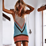 Sexy Beach Wear Cover Up Sleeveless Hollow Dress Crochet Knitted Woman Swimwear Bikini Cover Up Hand Made Beach Dresses