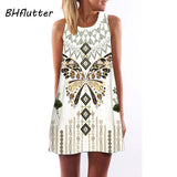 Women Dress New Style Summer Dress Casual Beach Dress Floral Print Tunic Sleeveless Short Chiffon Dress Vestido de renda