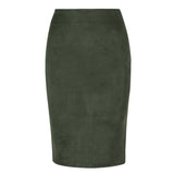 Sexy Multi Color Suede Midi Pencil Skirt Women Fashion Elastic High Waist Office Lady Bodycon Skirts Saias