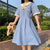Bjlxn Harajuku Sailor Collar Navy Dress Japanese Lolita Sweet Bow-knot Girl Retro Cotton Kawaii Preppy Style Short Sleeve Dress Women - Bjlxn