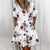 Casual Ruffles Loose V-Neck Dress Women Summer Short Sleeve Floral Print Woman Dress Plus Size Fashion White Beach Dresses
