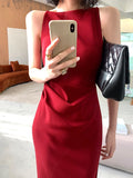 New Women Summer Spaghetti Strap Sleeveless Sexy Elegant Black White Party Split Dress