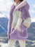 Bjlxn Jacket Women Winter Warm Oversized Fleece Zipper Casual Patchwork Hooded Loose Coat Faux Fur Parka Fashion Drawstring WCO01