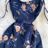 Summer Vintage Beach Long Dress Women Fashion Print Floral Spaghetti Strap Backless Split Dress Sexy Club Party Dresses